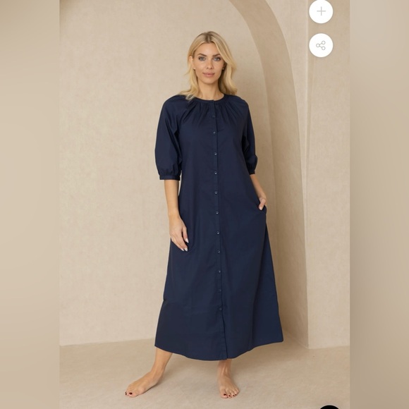 Cotton maxi button front dress - Picture 1 of 2